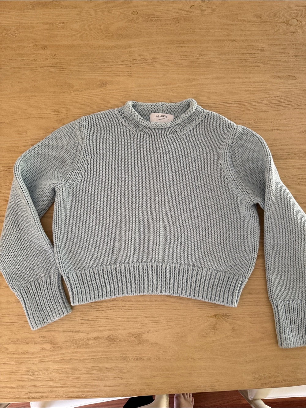 La Ligne Powder Blue Crewneck Knit Sweater - Picture 3 of 11